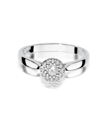Złoty pierścionek z diamentem Białe złoto EW-362 0,22ct