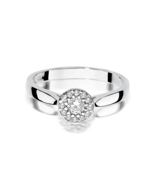 Złoty pierścionek z diamentem Białe złoto EW-362 0,22ct