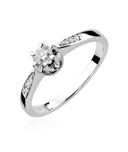 Gold ring with diamond White gold EW-291 0.25ct