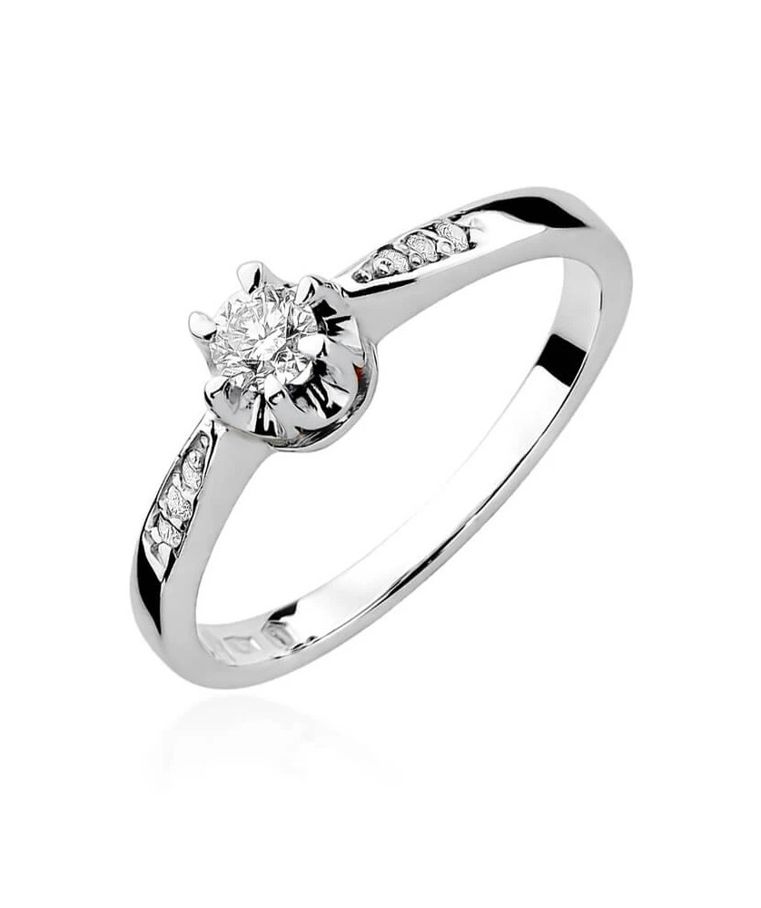 Gold ring with diamond White gold EW-291 0.25ct