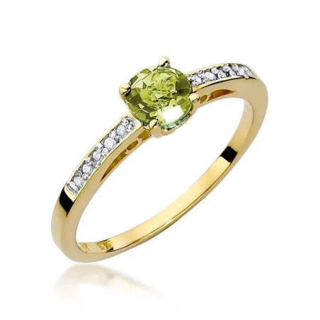 Gold ring with diamond EY-66 peridot | GoldJewellery