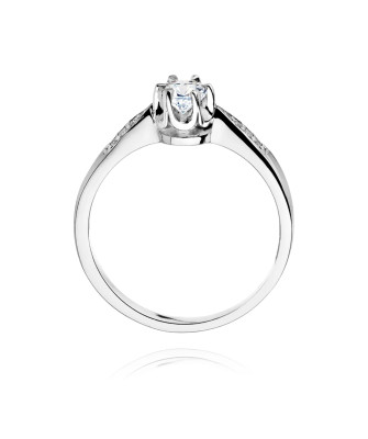 Złoty pierścionek z diamentem Białe złoto EW-291 0,25ct