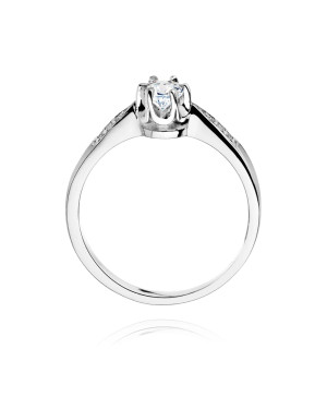Złoty pierścionek z diamentem Białe złoto EW-291 0,25ct