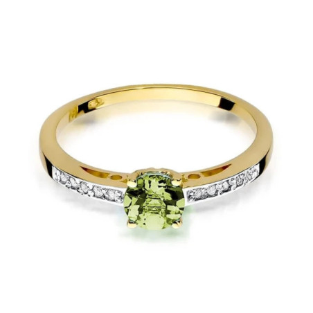 Gold ring with diamond EY-66 peridot | GoldJewellery