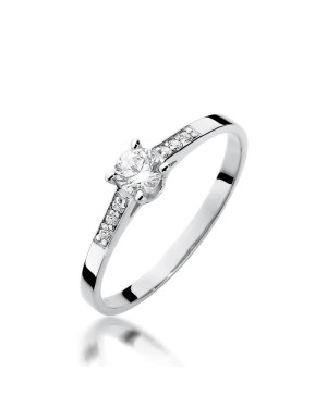 Gold engagement ring with diamond white gold 0.21ct