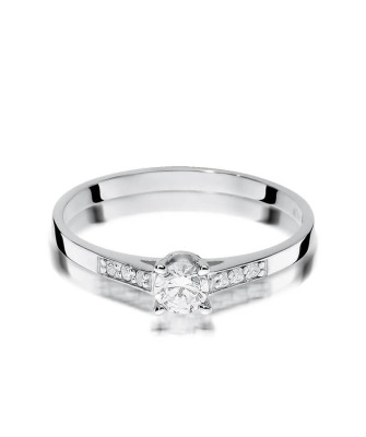 Gold engagement ring with diamond white gold 0.21ct