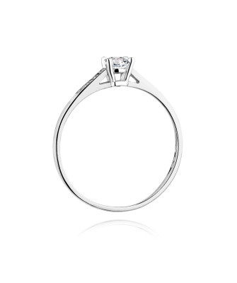 Gold engagement ring with diamond white gold 0.21ct