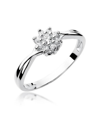 Pierścionek zaręczynowy z białego złota z diamentem 0,22ct