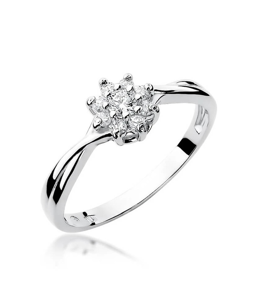 Pierścionek zaręczynowy z białego złota z diamentem 0,22ct