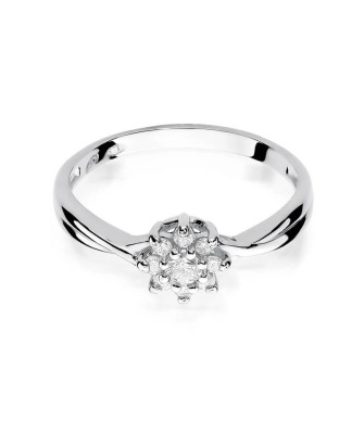 Pierścionek zaręczynowy z białego złota z diamentem 0,22ct