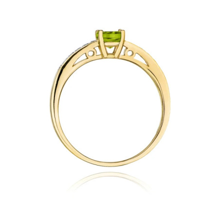 Gold ring with diamond EY-66 peridot | GoldJewellery