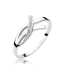 Gold ring with diamond White gold EW-179 0.02ct