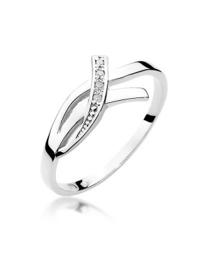 Złoty pierścionek z diamentem Białe złoto EW-179 0,02ct
