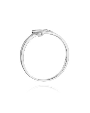 Złoty pierścionek z diamentem Białe złoto EW-179 0,02ct