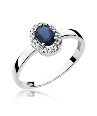Szafir pierścionek białe złoto 0,70ct