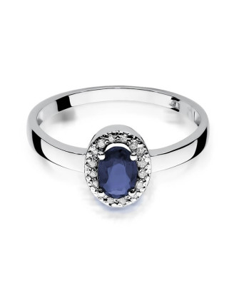Szafir pierścionek białe złoto 0,70ct