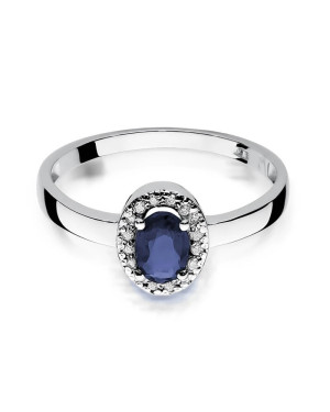 Szafir pierścionek białe złoto 0,70ct