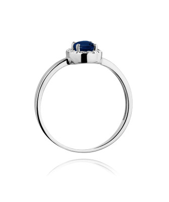 Szafir pierścionek białe złoto 0,70ct