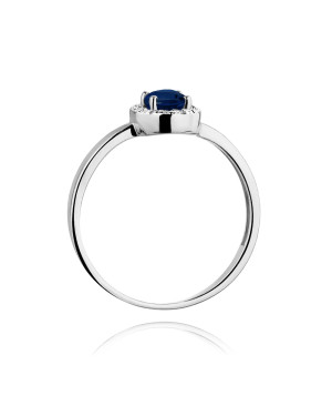 Szafir pierścionek białe złoto 0,70ct