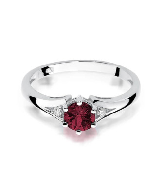 Rubin pierścionek białe złoto 0,60ct