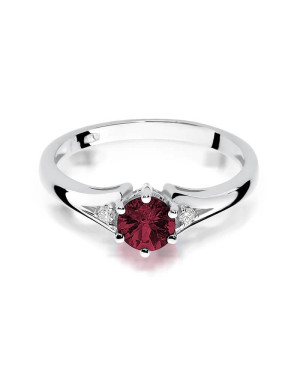 Rubin pierścionek białe złoto 0,60ct