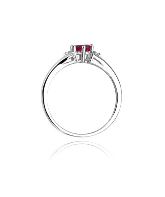 Rubin pierścionek białe złoto 0,60ct