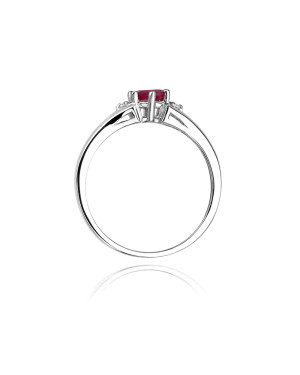 Rubin pierścionek białe złoto 0,60ct