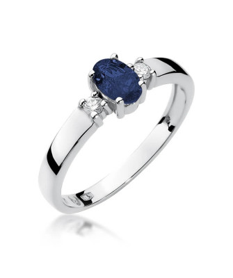 Gold ring with sapphire white gold 0.70ct