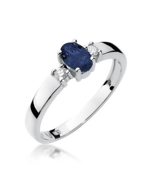 Gold ring with sapphire white gold 0.70ct