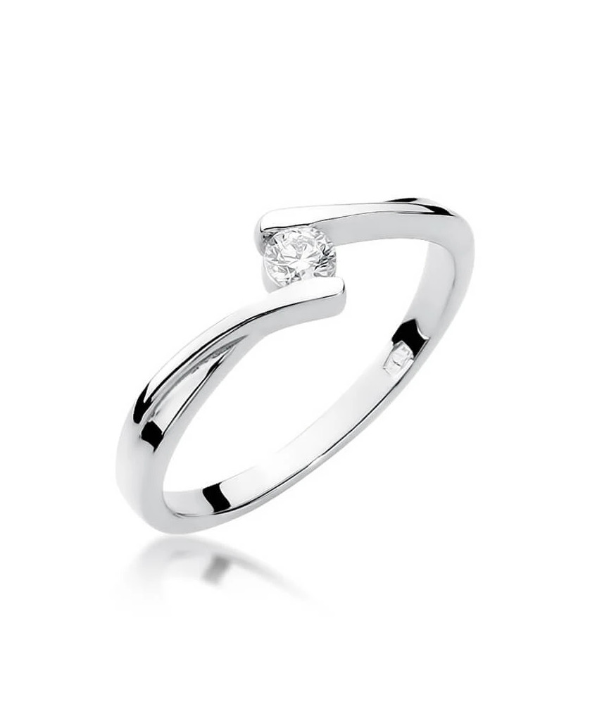 Diamond ring white gold 0.10ct
