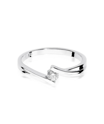Diamond ring white gold 0.10ct