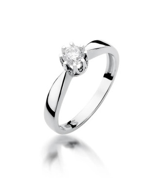 Złoty pierścionek z diamentem Białe złoto EW-228 0,30ct