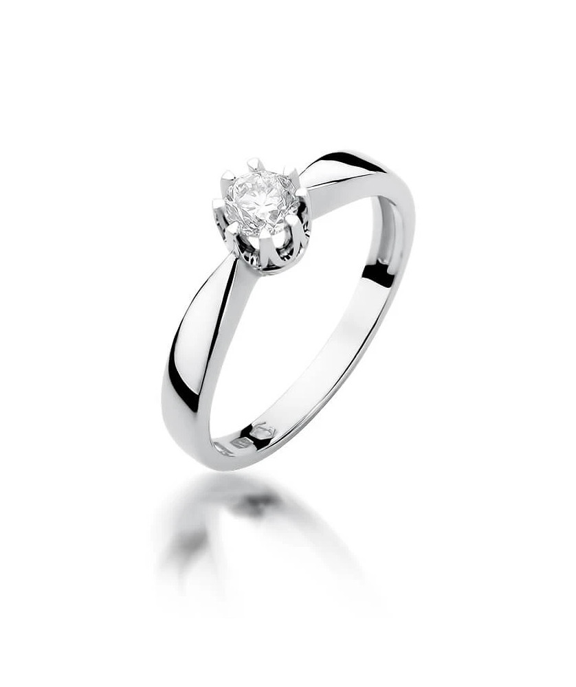 Złoty pierścionek z diamentem Białe złoto EW-228 0,30ct