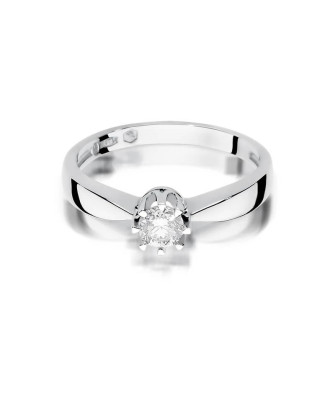 Złoty pierścionek z diamentem Białe złoto EW-228 0,30ct