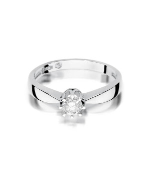 Złoty pierścionek z diamentem Białe złoto EW-228 0,30ct