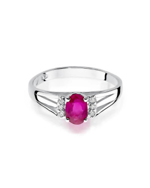 Gold ring with ruby white gold 0.60ct