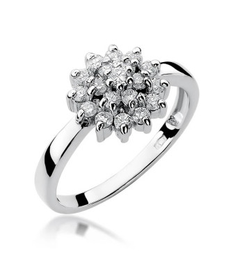 Gold ring with diamond White gold EW-4 0.40ct