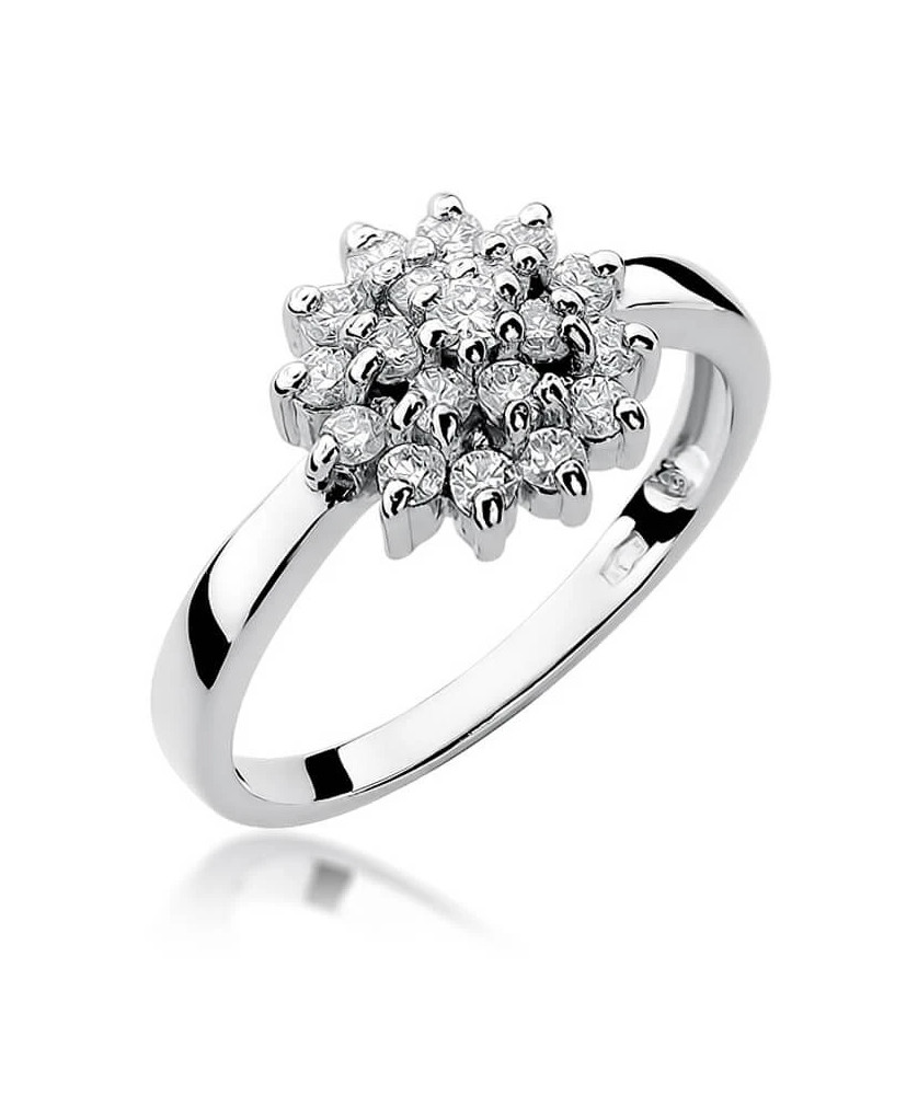 Złoty pierścionek z diamentem Białe złoto EW-4 0,40ct