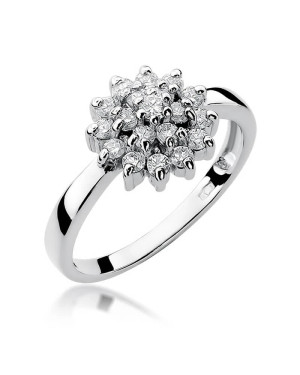 Gold ring with diamond White gold EW-4 0.40ct