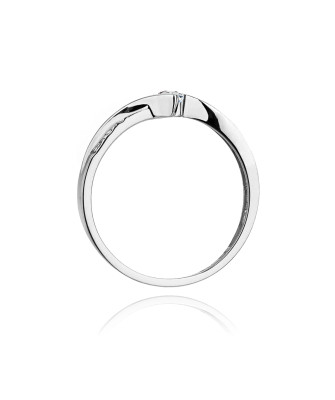Złoty pierścionek z diamentem Białe złoto EW-177 0,16ct