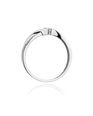 Złoty pierścionek z diamentem Białe złoto EW-177 0,16ct