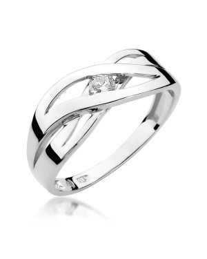 Gold ring with diamond White gold EW-156 0.10ct