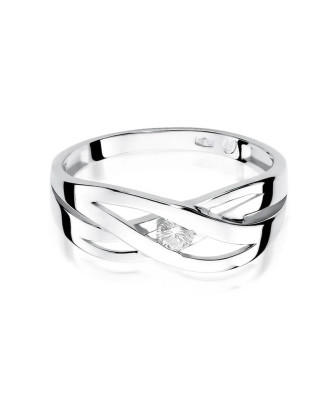 Złoty pierścionek z diamentem Białe złoto EW-156 0,10ct
