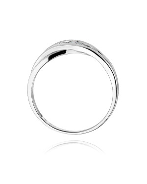Złoty pierścionek z diamentem Białe złoto EW-156 0,10ct
