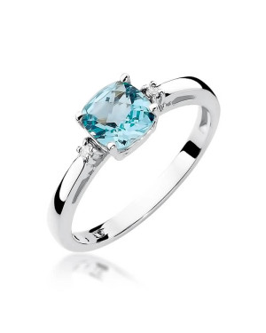 Pierścionek topaz z białego złota 1,10ct