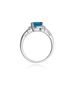 Pierścionek topaz z białego złota 1,10ct