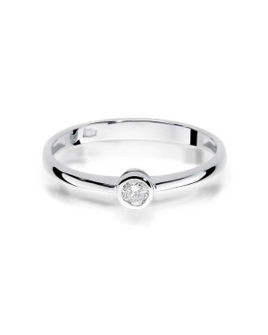 Gold ring with diamond White gold EW-224 0.08ct