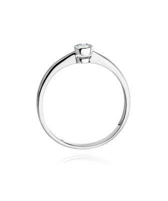 Złoty pierścionek z diamentem Białe złoto EW-224 0,08ct