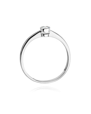 Złoty pierścionek z diamentem Białe złoto EW-224 0,08ct