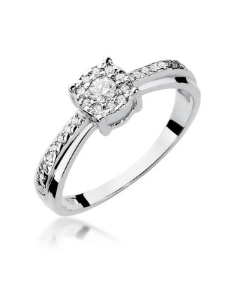 Złoty pierścionek z diamentem Białe złoto EW-302 0,25ct